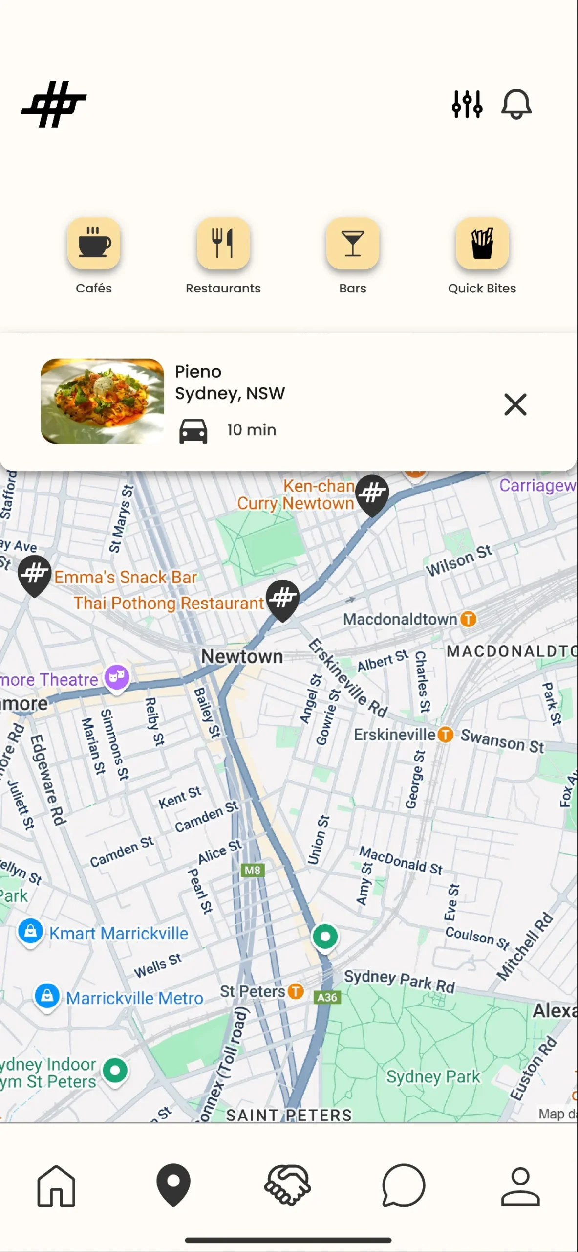 Showlab map view — discovering venues nearby